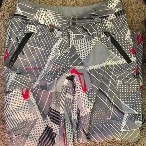 Volcom Abstract Patterned Snow Pants - Gray, White, Pink